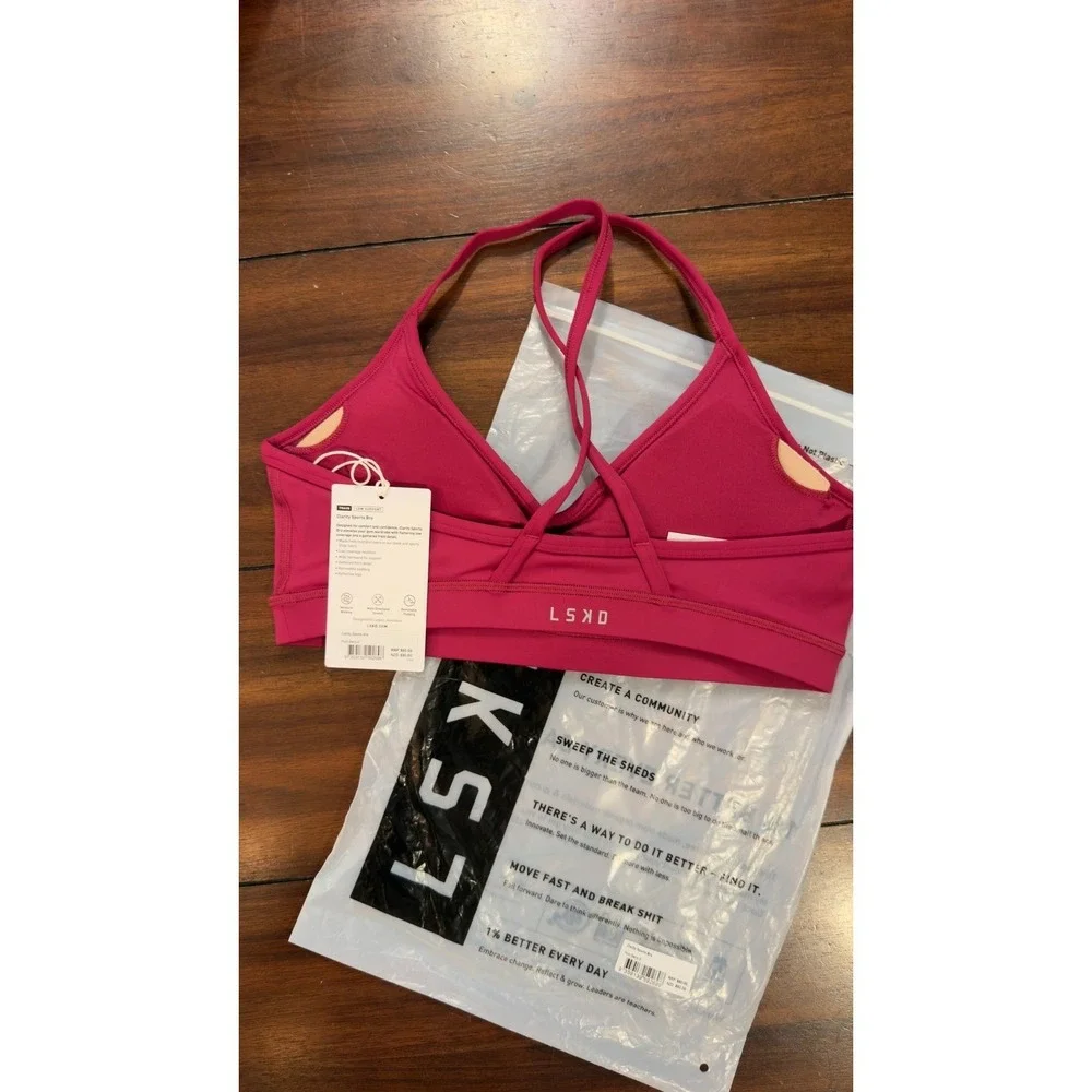 LSKD Clarity Sports Bra Plum Berry Small NWT NEW